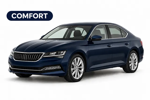 Comfort — véhicule illustratif (Škoda Superb ou grande berline comparable)